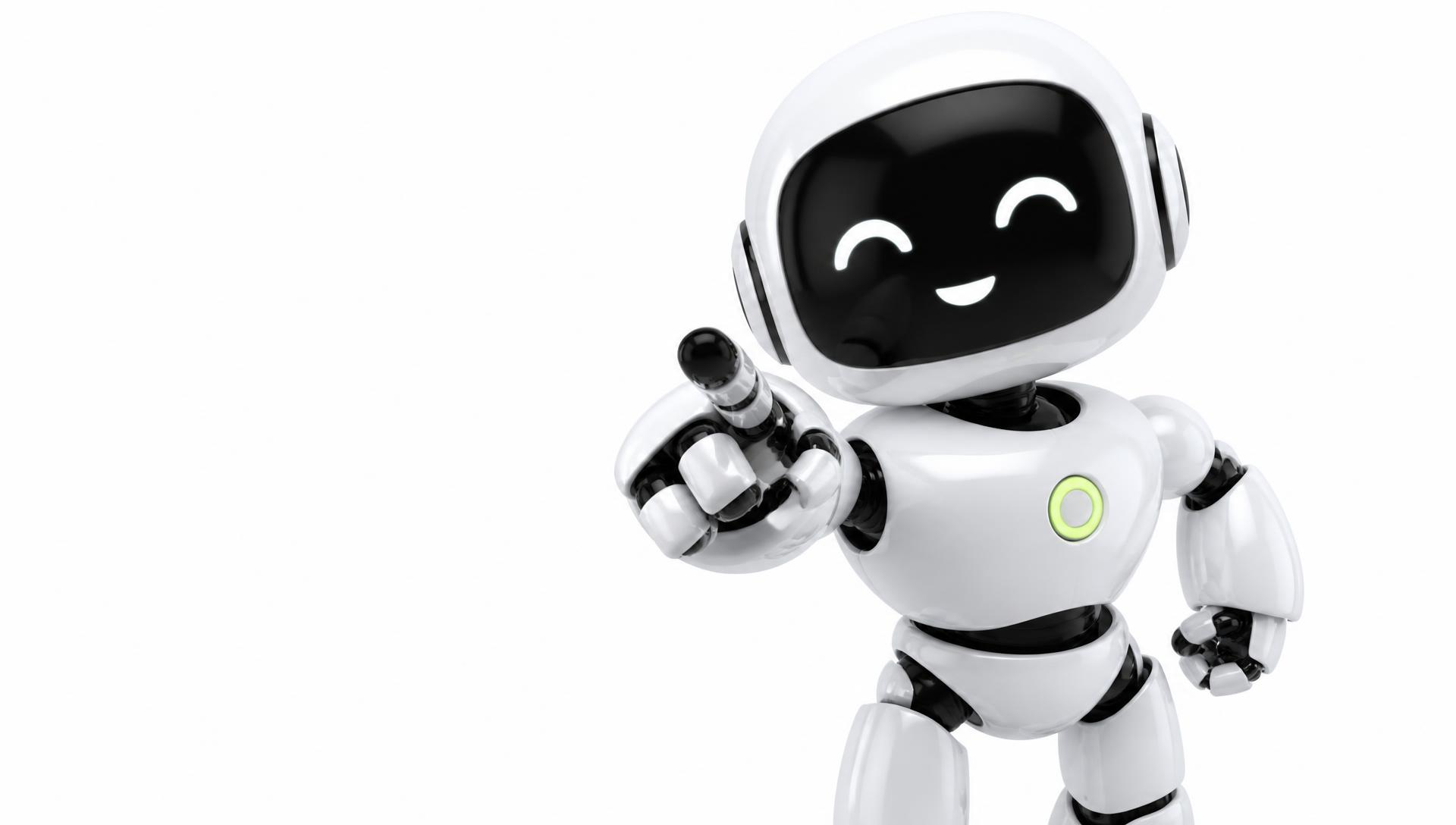 Original concept humanoid robot standing in a theatrical spotlight